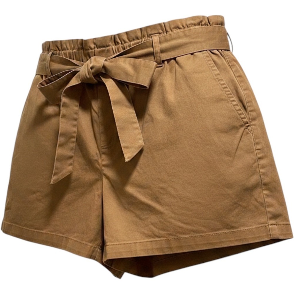 Candace Cameron Bure Brown Paperbag Waist Shorts Tie Belt XL Petite XLP